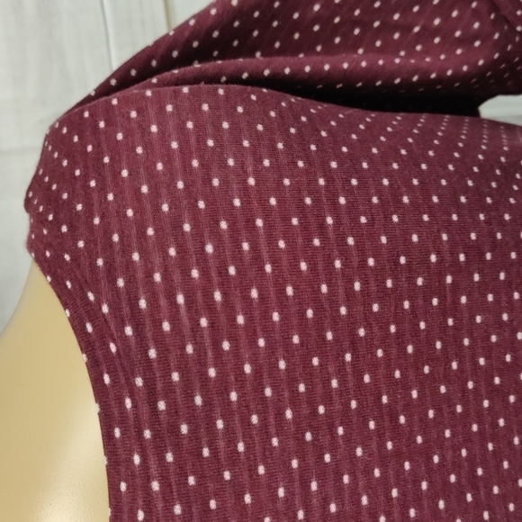 SUZANNE Betro Cap Sleeve Burgundy w/White Polka Dot Dress Size Medium - Picture 8 of 12